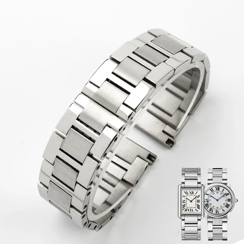 Men'S Accessories London - Paslanmaz Çelik saat kayışı Cartier Tankı