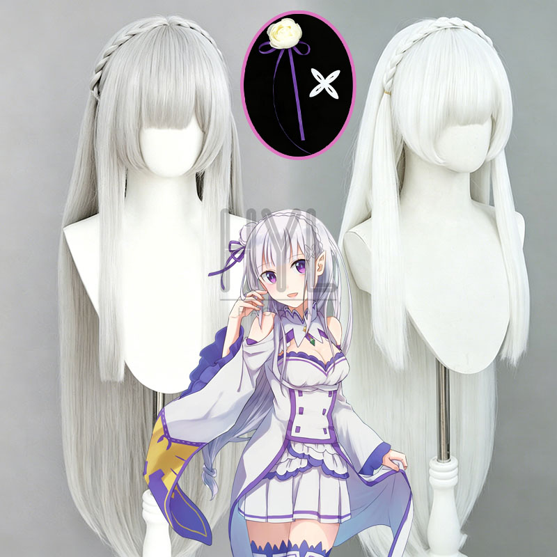 Men Accessories Look - Anime Re: Zero Emilia Cosplay Peruk