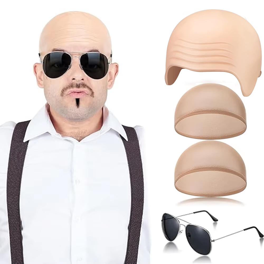 Men Accessories Combo Set - 4 adet kel şapkalar seti makyaj