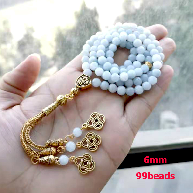 Men Accessories Hk - Tasnatural doğal aquastone taş müslüman bilezik