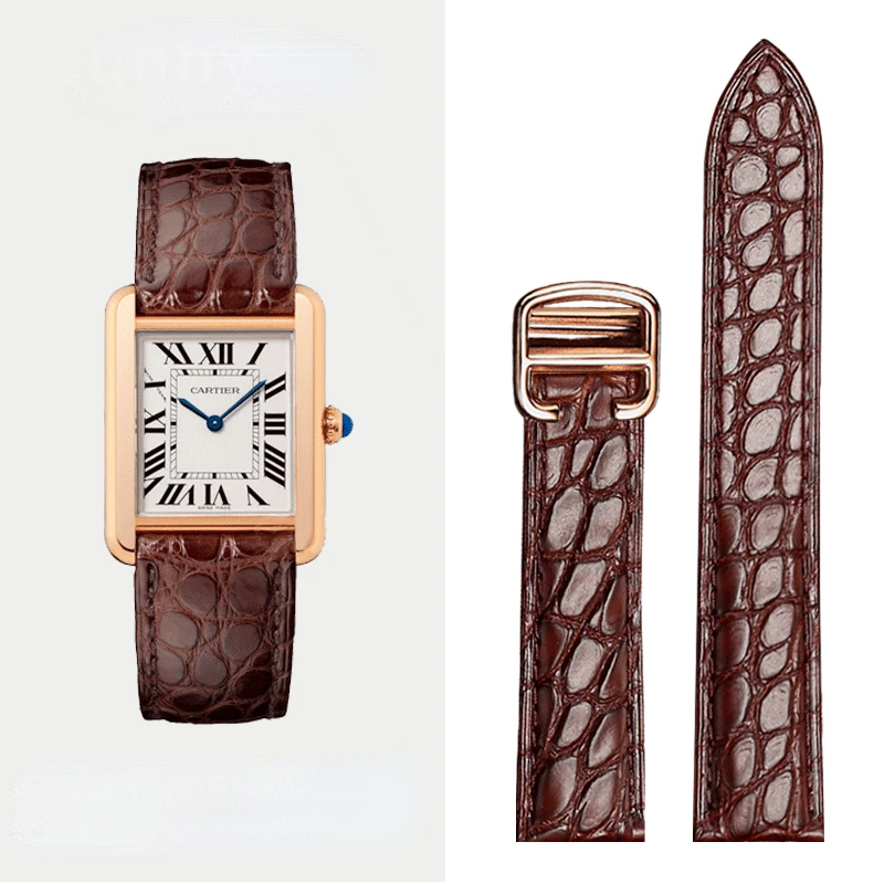 Men'S Accessories London - Cartier tankı için hakiki deri saat