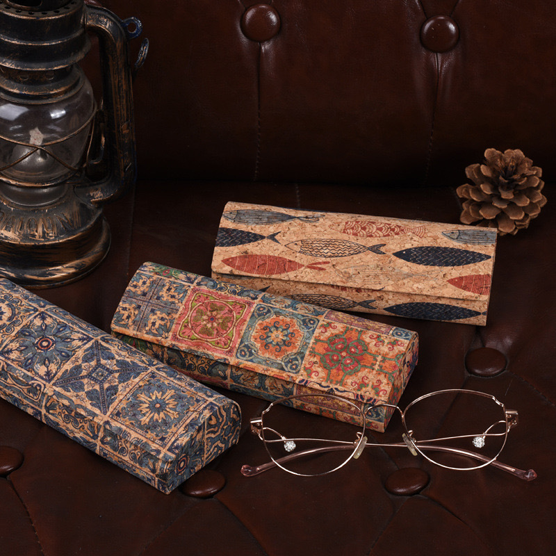 Men Accessories To Look Good - Doğal mantar gözlük kılıfı sert kabuklu